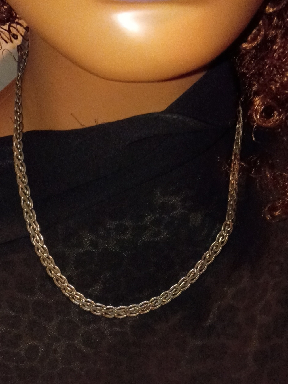 Elegant 925 Silver Tone Chain Necklace Unisex